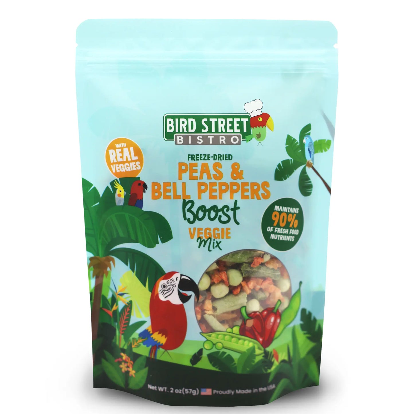 Peas and Bell Peppers Boost Parrot Veggies Mix Bird Street Bistro