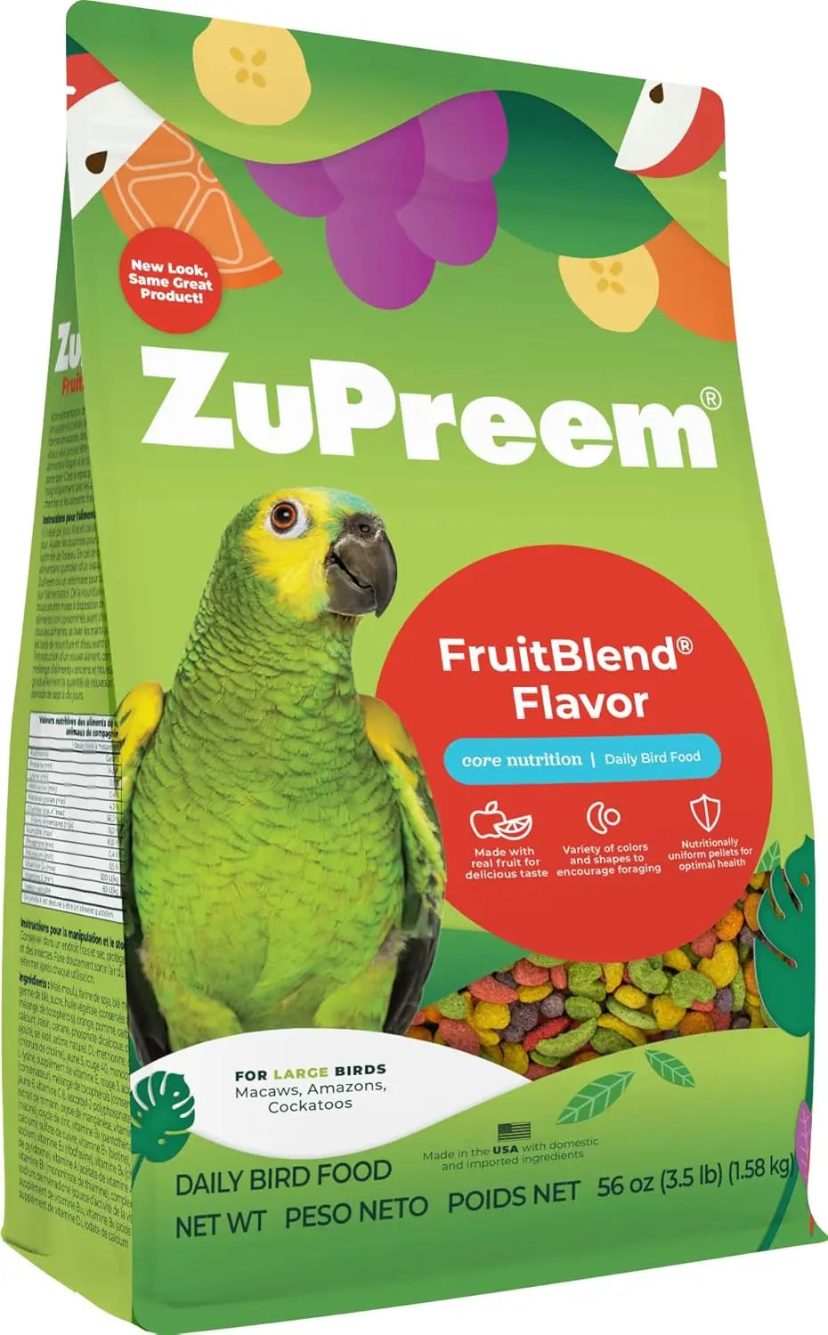10lb Large Parrot Fruit Blend - Zupreem Zupreem