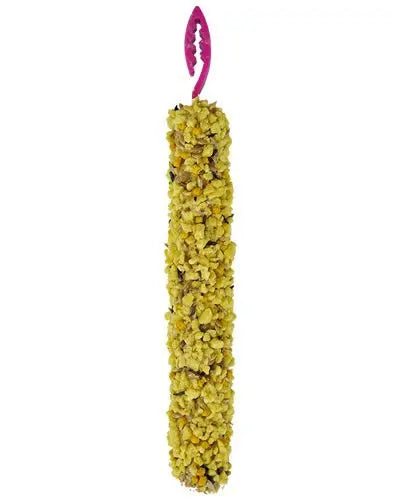 Delicious Smakers Egg Canary Treat Sticks by A&E Cage Co., featuring two vibrant, natural treat sticks for birds.