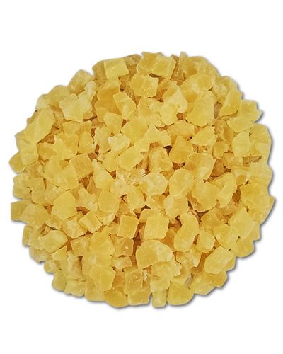 Fresh diced pineapple chunks, vibrant and juicy, perfect as a healthy, sweet treat for your bird.