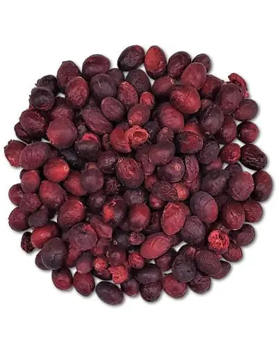 Vibrant red cranberries in bulk, showcasing their tart and tangy appeal as a nutritious treat for birds.