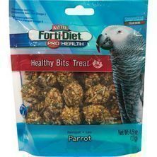 Crunchy Kaytee Healthy Bits for parrots, packed with nuts, fruits, seeds, and a hint of honey for a delightful treat.