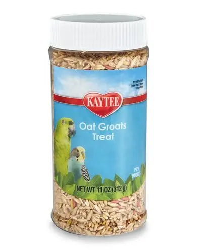 Vibrant package of Kaytee Forti Diet 11oz Oats Groats Treat, showcasing a nutritious bird food blend for optimal health.