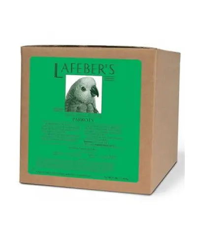 Vibrant 25lb bag of Lafeber's Premium Parrot Pellets, packed with colorful, nutrient-rich pellets for optimal bird health.