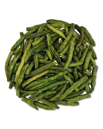 Fresh green beans in a 1/2 lb pack, showcasing vibrant green color and crisp texture, perfect for your bird's snack time.