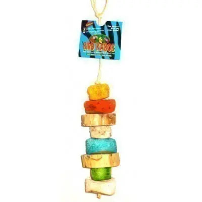 Colorful Yucca stalks form the Especial Bird Kabob-Wesco, a 13-inch shreddable toy perfect for medium to large birds.