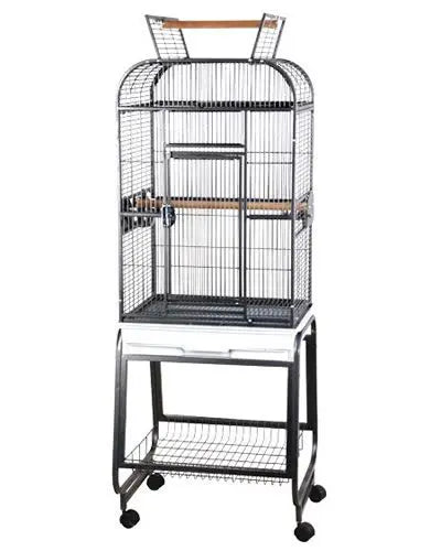 Spacious 22"x17"x66" open flat top bird cage by A&E Cage Co., featuring a durable powder-coated finish and play top.