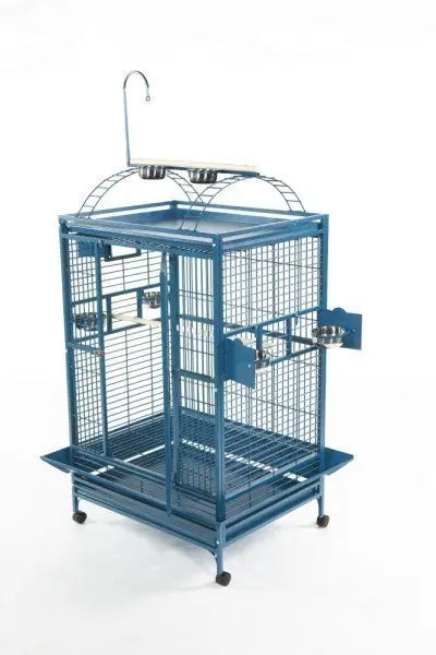 Spacious 40x30 play top bird cage by A&E, featuring a powder-coated finish, ladders, perch, and toy hook for large birds.