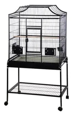 Spacious 31x21 powder-coated flight cage for birds, featuring a durable, non-toxic finish and multiple feeder doors.
