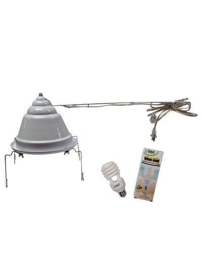 Bright white cagetop light fixture by A&E Cage Co., featuring a full spectrum 23W bulb, ideal for various cage styles.