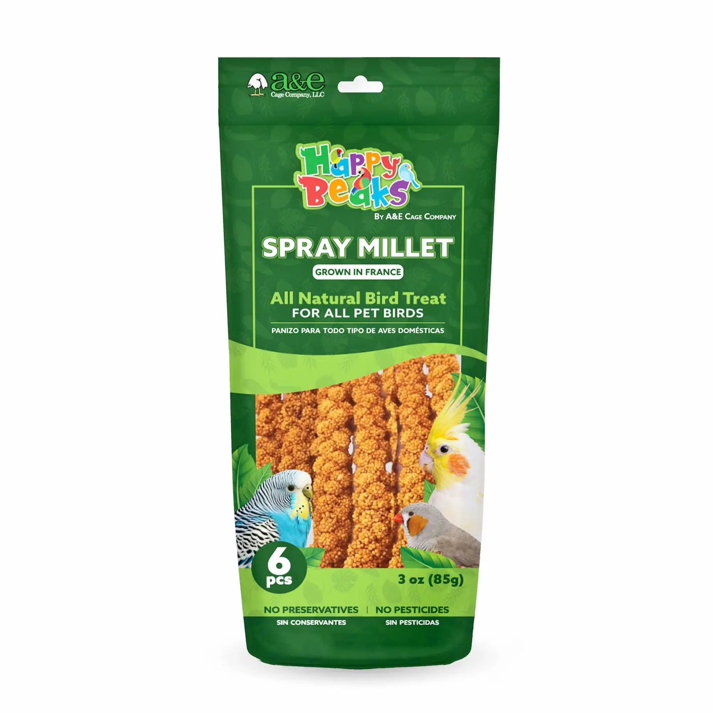 Prepackaged French Millet Spray (6pc-resealable bag) A&E Cage Co