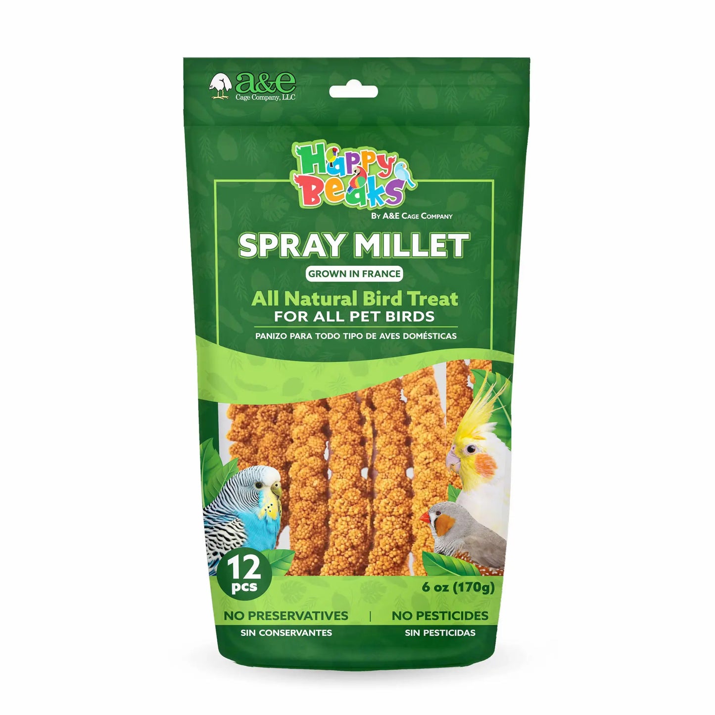 Prepackaged French Millet Spray (12pc-resealable bag) A&E Cage Co