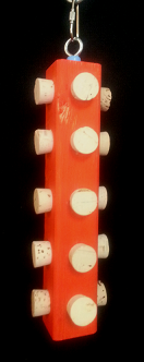 Vibrant bird toy with 20 natural corks stacked on a colorful dyed wood base, perfect for medium to large birds to play.