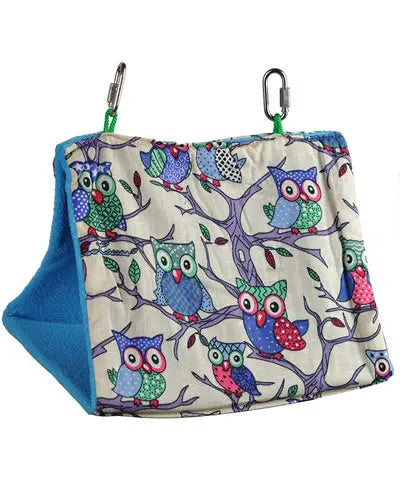 Cozy XL Happy Beaks bird tent with soft fleece sides, a durable plastic base, and stainless steel links for easy setup.
