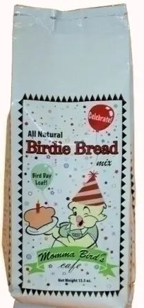 Colorful Momma's Happy Bird Day Loaf packed with strawberries, bananas, and peanuts, a festive treat for your bird.