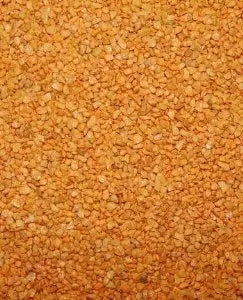 Vibrant orange apricot granules in bulk, perfect as a wholesome, tasty treat for birds with a naturally sweet appeal.