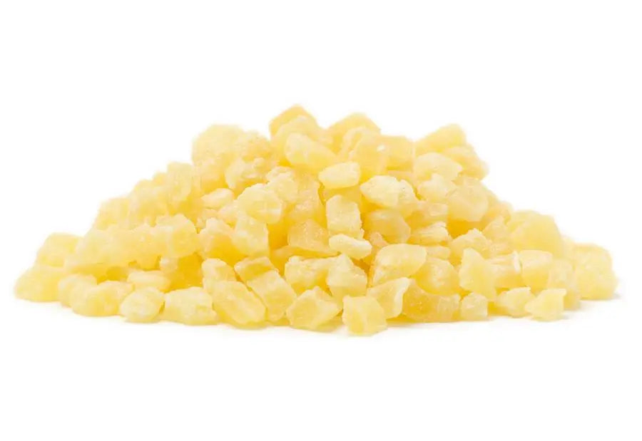 Sweet, juicy diced pineapple chunks in an 11lb bulk pack, perfect as a wholesome treat for birds or foraging toys.