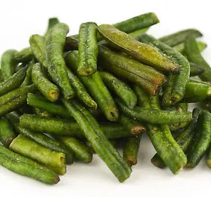 Vibrant green beans in a 12lb bulk pack, showcasing their fresh, crunchy texture perfect for your bird's diet.