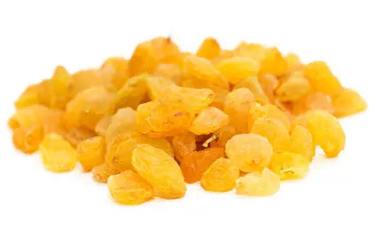Vibrant golden raisins in a 30lb bulk pack, perfect as a nutritious and delicious treat for birds.