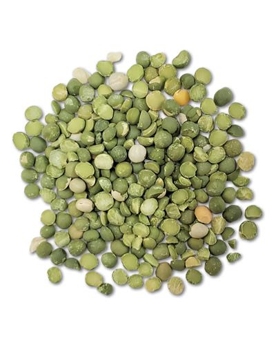 Vibrant green split peas in a 10lb bulk pack, showcasing their rich color and uniform texture for versatile use.