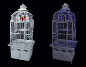 Bright Featherbrite Universal Light/Moon fixture with full spectrum and pale blue moonlight LEDs for arch-top bird cages.