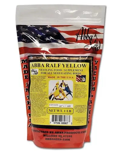 Vibrant yellow nestling food in a 1lb pack, specially crafted to enhance the bright yellow plumage of canaries.