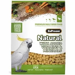 Vibrant pellets of ZuPreem Natural Large Parrot food, packed with wholesome vegetables and essential nutrients for big birds.