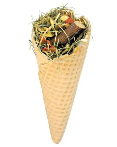 Crunchy Smakers Waffle Cone Treat for hamsters, guinea pigs, and rabbits, packed with natural, nutritious ingredients.