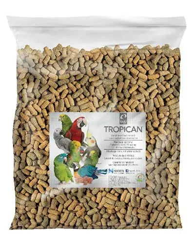 Vibrant Tropican Lifetime Parrot Sticks in a 20lb pack, brimming with colorful grains, nuts, fruits, and veggies for large birds.