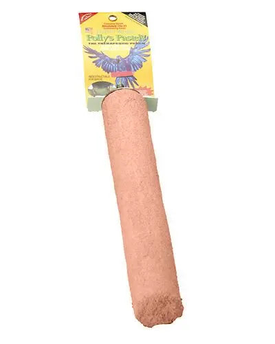 Vibrant XL Long Pastel Pedicure Perch by Polly's, designed to naturally trim bird nails with a textured, 14-inch surface.