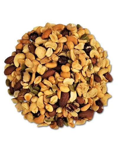 Savor a vibrant mix of Patagonian tree nuts, including almonds, pecans, and cashews, beautifully displayed in a 20lb pack.