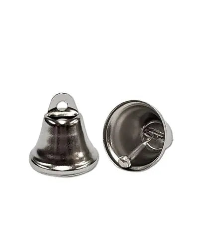 Charming 22mm nickel-plated Liberty Bell bird toy part, showcasing a shiny silver finish with a classic bell shape.