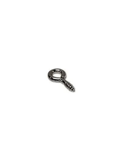 Tiny XS Screw Eye hardware, measuring 5/8" long and 5/16" wide, perfect for crafting bird toys with a secure hold.