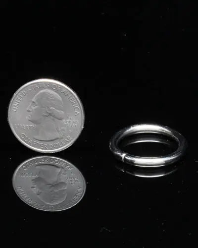 Shiny 3/4-inch split nickel-plated O ring with a sleek, durable design, perfect for bird toy hardware and crafting.