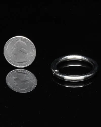 Close-up of a durable 1-inch x 3/16-inch split ring, perfect as bird toy hardware, showcasing its sturdy metal design.
