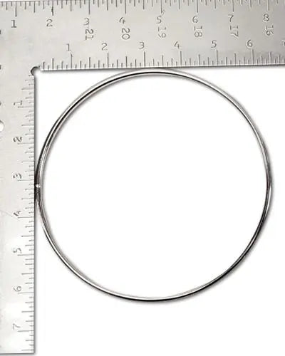 Shiny 6-inch nickel-plated welded 'O' ring, perfect for crafting swings, with a sleek, durable 4.5mm thick design.