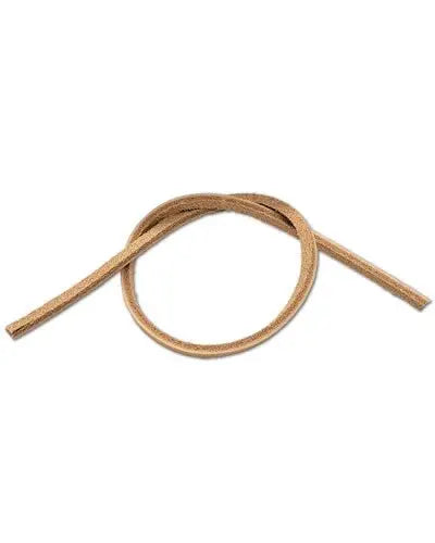 Thin, 1/8-inch leather lace in a 3-foot length, perfect for crafting bird toys, with a natural, earthy brown tone.