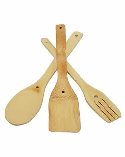 Handcrafted wooden utensils in assorted shapes, perfect as natural bird toy parts, measuring 12 inches long with a rustic finish.