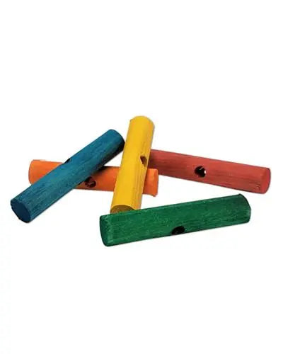 Vibrant 2.5-inch pine wood dowels in assorted colors, showcasing a smooth finish and a 1/4-inch center hole for crafts.