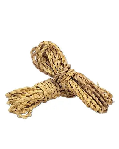 Vibrant 1/8" braided palm cord in a natural, earthy tone, bundled in a 5-meter length, perfect for bird toy crafting.