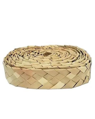 Vibrant 1-1/2" palm shredder roll, a natural bird toy material, showcasing its textured, fibrous strands in a 31-foot bundle.