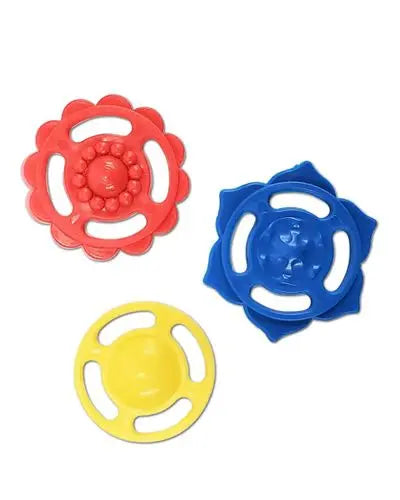 Colorful assorted plastic disks, 1.75 inches in diameter, perfect as durable bird toy parts in a convenient 3-pack.