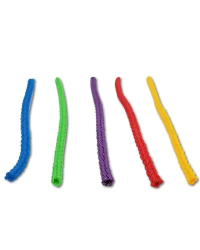 Vibrant 1/8" poly rope in blue, lime green, purple, red, or yellow, perfect for crafting colorful bird toys.