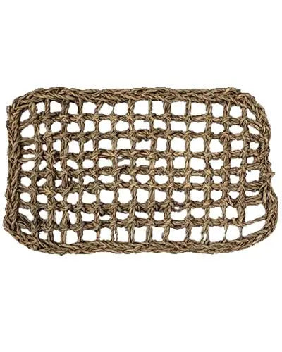Braided seagrass mat in a 12"x7" size, perfect as a versatile base for crafting engaging bird toys with natural texture.