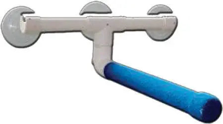Colorful Sm Shower Bird Perch by Happy Beaks, featuring a sand-coated, non-slip surface and sturdy suction cups for easy mounting.
