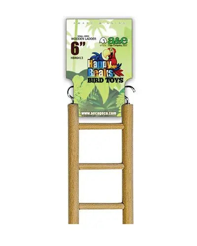 Colorful 6" small bird ladder from Happy Beaks, designed with sturdy rungs to encourage climbing and play in a birdcage.