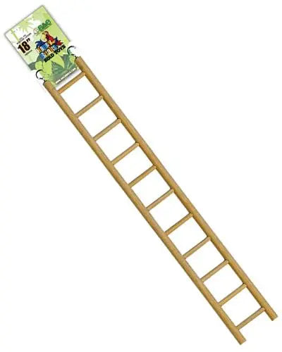 Vibrant 18-inch Happy Beaks small bird ladder with sturdy, colorful rungs, perfect for enhancing your bird's cage setup.