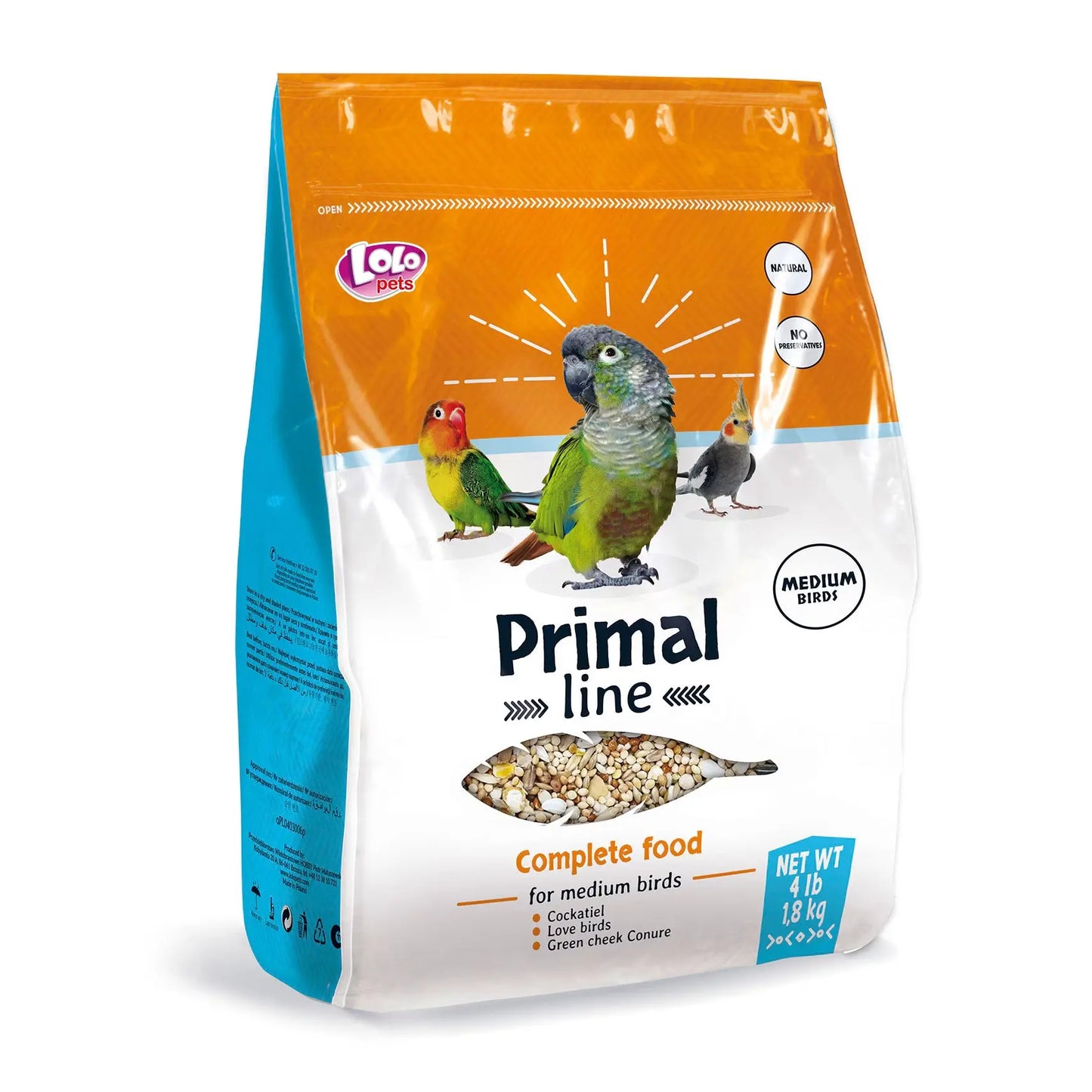 Complete Food for Medium Birds 4LB - Primal Line A&E Cage Co