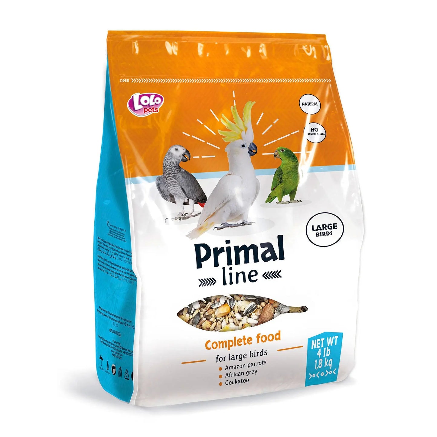 Complete Food for Large Birds 4LB - Primal Line A&E Cage Co