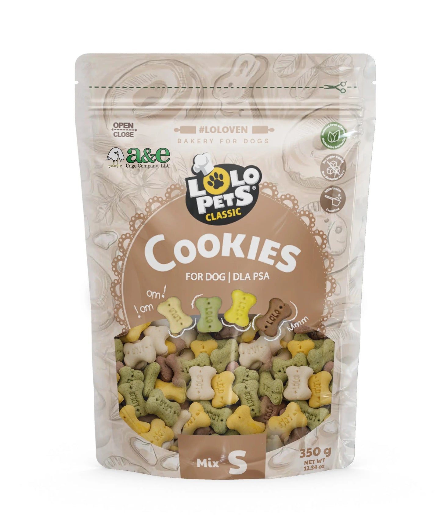 LoLo Bone Shaped Biscuit - Assorted Flavors - SMALL (Stand Up Pouch) A&E Cage Co